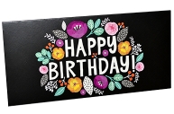 Конверт для денег "HAPPY BIRTHDAY!", Цветы, 166х82 мм, выборочный лак, ЗОЛОТАЯ СКАЗКА, 113748 оптом