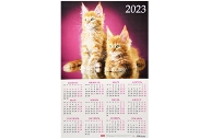 2023 Календарь настенный листовой, 2023г, формат А3 29х44см, Два котенка, HATBER, Кл3_18010 оптом