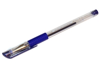 Ручка гелевая с грипом STAFF, корпус прозрачный, пишущий узел 0,5 мм, линия 0, 35мм, синяя, оптом