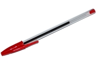 Ручка шариковая STAFF Basic BP-01, письмо 750 метров, КРАСНАЯ, длина корпуса 14 см, 1 мм, 143738 оптом