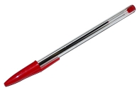 Ручка шариковая STAFF Basic Budget BP-02, письмо 500 м, КРАСНАЯ, длина корпуса 13, 5см, 0,5 мм, 143760 оптом