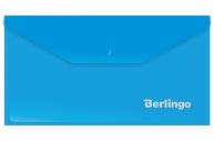 Папка-конверт на кнопке Berlingo, C6, 180мкм, синяя оптом
