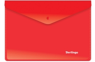Папка-конверт на кнопке A5+, 180мкм, красная Berlingo, оптом