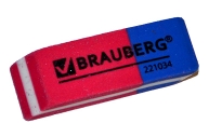 Резинка стирательная BRAUBERG "Assistant 80", 41*14*8 мм, красно-синяя, в карт дисплее, 221034 оптом