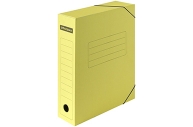 Папка архивная на резинках желтая OfficeSpace, микрогофрокартон, 75мм,  до 700л оптом