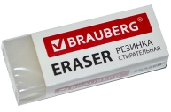 Ластик BRAUBERG "EXTRA", 45х17х10 мм, белый, прямоугольный, экологичный ПВХ, картон. держатель, 228076 оптом