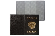 Обложка для паспорта с гербом, ПВХ, черная, ДПС, 2203. В-107 оптом