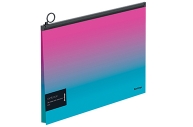 Папка-конверт на молнии с расширением Berlingo "Radiance", 180мкм, розовый/голубой градиент оптом