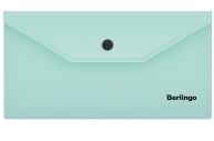 Папка-конверт на кнопке Berlingo "Instinct", C6, 180мкм, мятный оптом