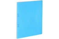 Папка на 2 кольцах OfficeSpace А4, 25мм, 400мкм, пластик, синяя полупрозрачная оптом