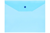 Папка-конверт на кнопке OfficeSpace А5 (190*240мм), 120мкм, пластик, полупрозрачная, синяя оптом