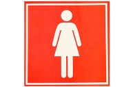 Наклейка указатель "Туалет женский" 18*18 см, цвет красный  4299847 оптом