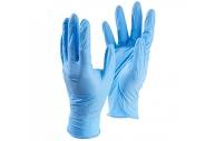 Медицинские перчатки нитриловые нестерильные, неопудренные текстурированные Benovy M, голубые 1 пара оптом