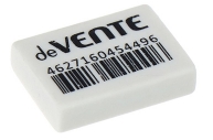 Ластик deVENTE Box, синтетика, 25 х 18 х 6 мм, белый (штрих-код на каждом ластике) оптом
