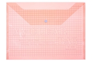 Папка-конверт на кнопке, формат А4, 80 мкр, «Клетка», тонированная, красная оптом