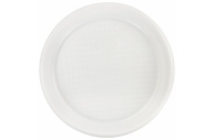 Тарелка одноразовая десертная пластик, d=170 мм, БЮДЖЕТ, белая, ПС, хол/гор оптом