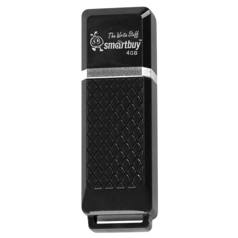 Флеш-диск 4 GB, SMARTBUY Quartz, USB 2.0, черный, SB4GBQZ-K оптом