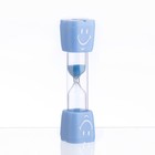 Песочные часы "Смайл" на 3 минуты, 9 х 2.3 см, голубые оптом