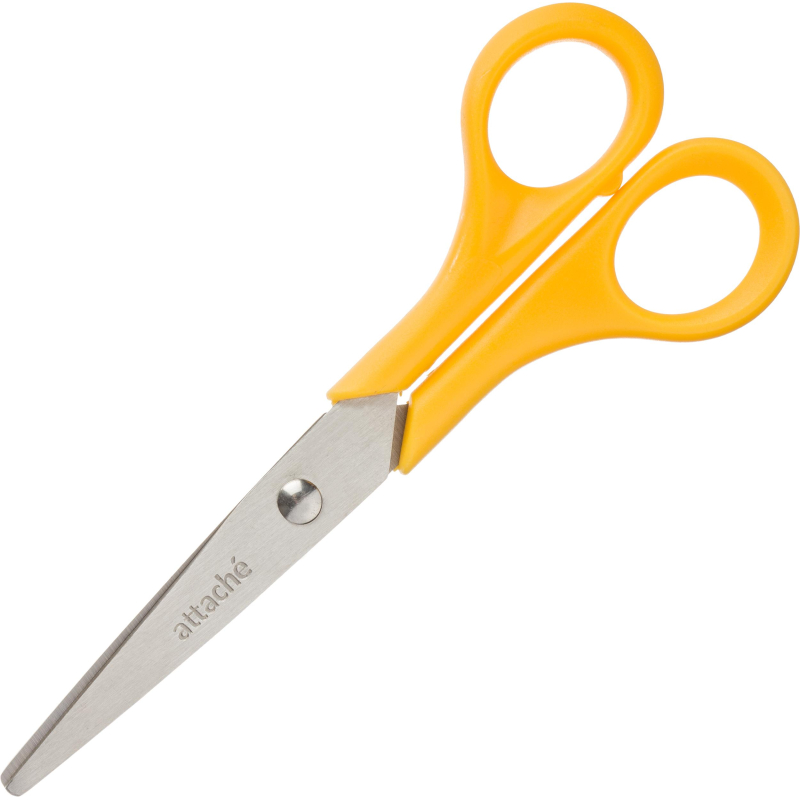 Ножницы Attache 150 мм с пластиковыми ручками, цвет желтый оптом
