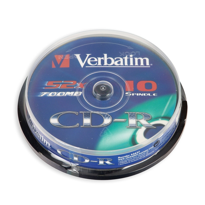 Носители информации CD-R, 52x, Verbatim Extra Protection, Cake/10, 43437 оптом
