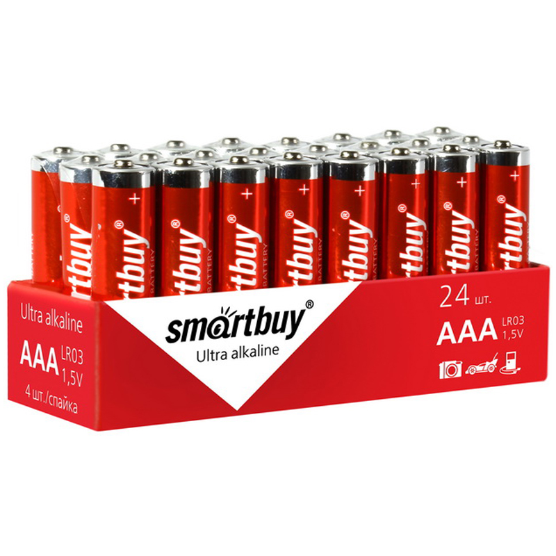 Батарейка SmartBuy AAA (LR03) алкалиновая, OS24 оптом