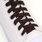Шнурки для обуви плоские, 10 мм, 100 см, цвет тёмно-коричневый оптом