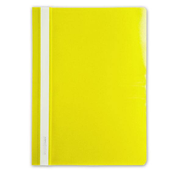 Папка-скоросшиватель INFORMAT А4, желтая, пластик 150 мкм, карман для маркировки оптом