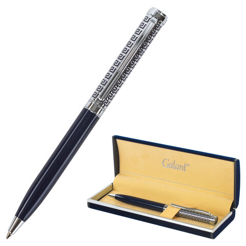 Ручка подарочная шариковая GALANT "Empire Blue", корпус синий с серебристым, хромированные детали, пишущий узел 0,7 мм, синяя, 140961 оптом