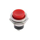 Выключатель-кнопка, 250 В, 2 А, ON-OFF, 2с, d=16,2 мм, без фиксации, металл, красная оптом
