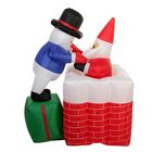 Надувная фигура "Снеговик достаёт Деда Мороза из трубы" 100*140 см оптом