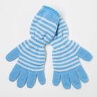 Перчатки для девочки, цвет голубой, размер 16 оптом