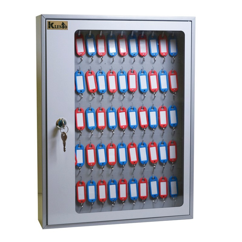 Шкаф для ключей Klesto SKB-65 на 65 ключей, металл/стекло, серый оптом