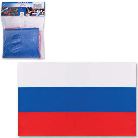Флаг России, 70х105 см, карман под древко, упаковка с европодвесом, 550018 оптом
