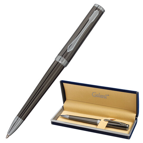Ручка подарочная шариковая GALANT "PASTOSO", корпус оружейный металл, детали хром, узел 0,7 мм, синяя, 143516 оптом