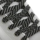 Шнурки для обуви, плоские, 8 мм, 100 см, пара, цвет чёрно-серый оптом