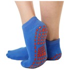 Носки для йоги размер 36-41, прорезиненные, цвет голубой оптом