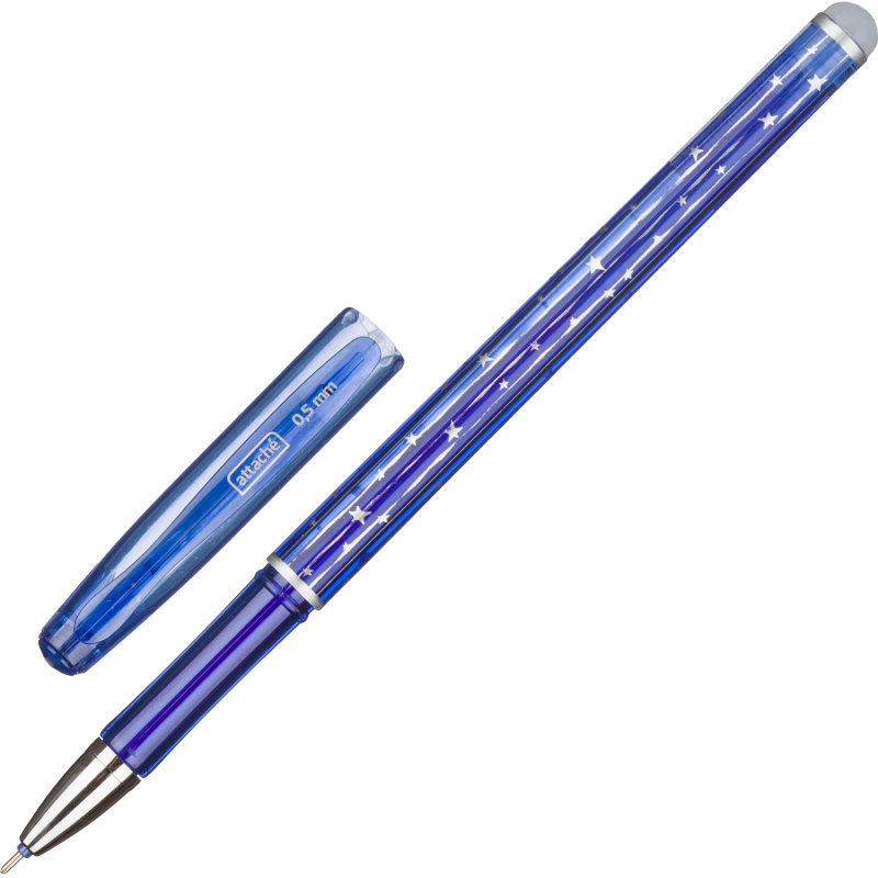 Ручка гелевая со стираем чернилами Attache корп синий, линия 0.5 мм, синяя оптом