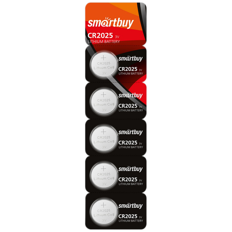 Батарейка SmartBuy CR2025 литиевая, BC5 оптом