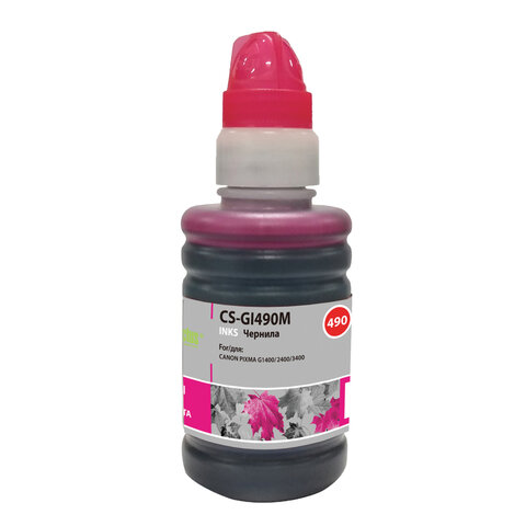Чернила CACTUS (CS-GI490M) для СНПЧ CANON Pixma G1400/G2400/G3400, пурпурные, 0,1 л оптом