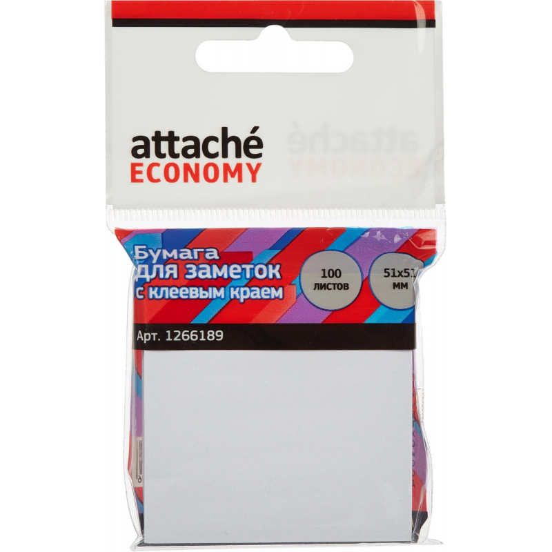 Стикеры Attache Economy с клеев.краем 51x51 мм, 100 листов, белая оптом