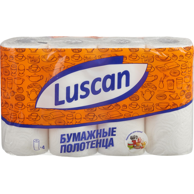 Полотенца бумажные LUSCAN 2-сл.,с тиснением, 4рул./уп. оптом