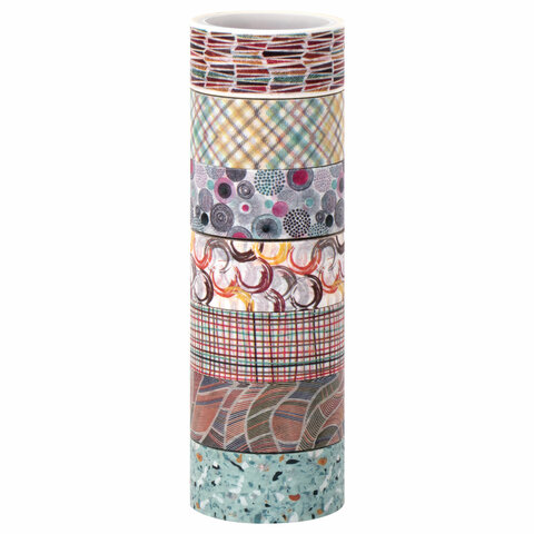 Клейкие WASHI-ленты для декора "Микс 3", 15 мм х 3 м, 7 цветов, рисовая бумага, ОСТРОВ СОКРОВИЩ, 661711 оптом