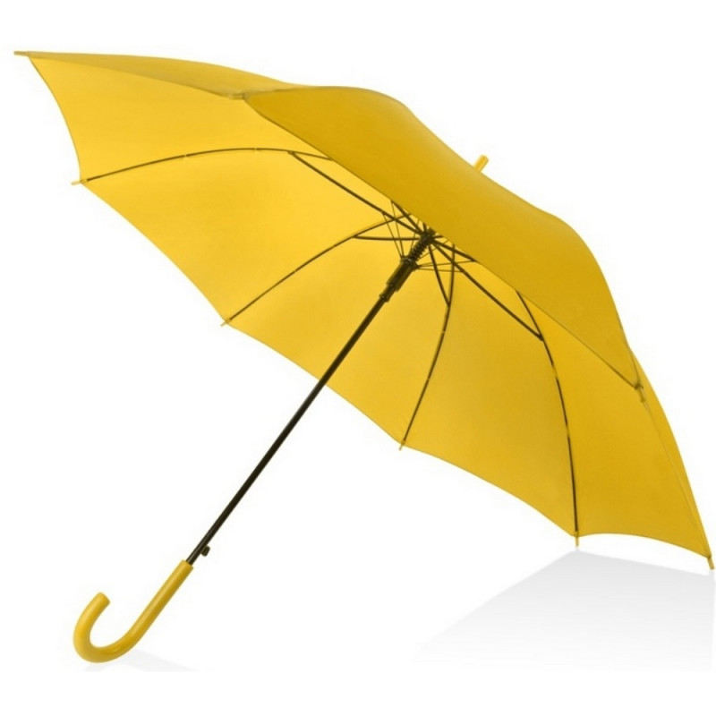 Зонт трость полуавтоматический с пластиковой ручкой, желтый 907004 оптом