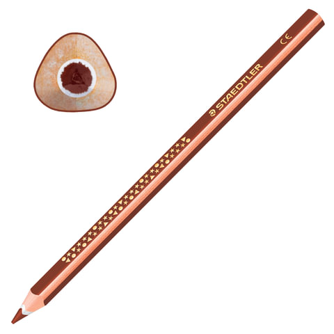 Карандаш цветной утолщенный STAEDTLER "Noris club", 1 шт., трехгранный, грифель 4 мм, коричневый, 1284-76 оптом