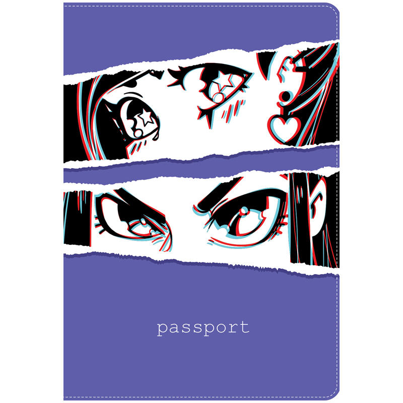 Обложка для паспорта MESHU "Kawaii", ПВХ, 2 карман оптом