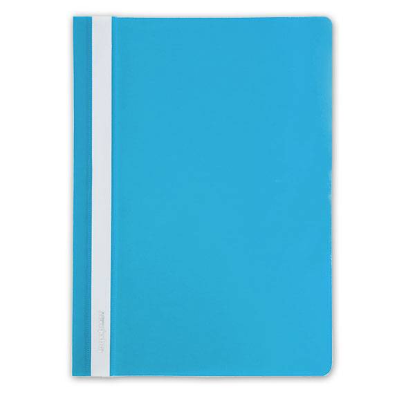 Папка-скоросшиватель INFORMAT А4, голубая, пластик 150 мкм, карман для маркировки оптом