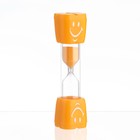 Песочные часы "Смайл" на 3 минуты, 9 х 2.3 см, оранжевые оптом