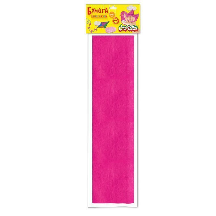 Бумага цветная крепированная Каляка-Маляка, 50х250 см, 32 г/м2, розовая, в пакете с европодвесом оптом