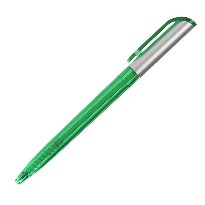 Ручка для логотипа автоматическая КАРОЛИНА 0,7 мм зеленый тонированный корпус оптом