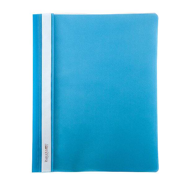 Папка-скоросшиватель INFORMAT А4, голубая, пластик 180 мкм, карман для маркировки оптом
